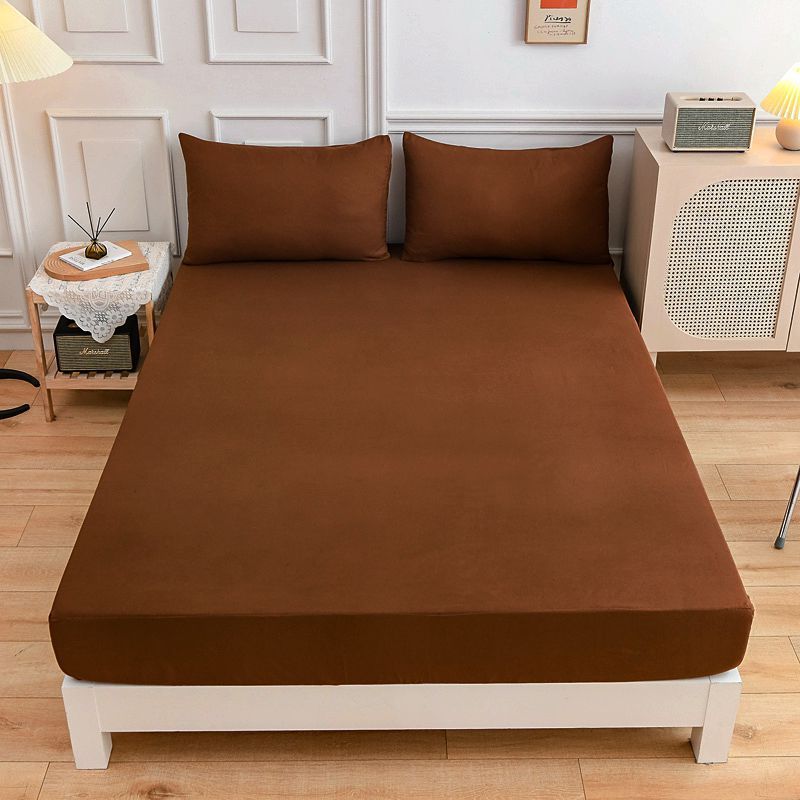 Solid Color Bed Sheet Mattress Dust Cover_maomaolike.com
