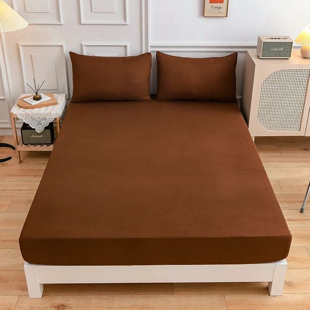 Solid Color Bed Sheet Mattress Dust Cover_maomaolike.com