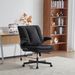 Criss Cross Legged Office Chair With Flip-Up Back Built-In Dynamic Airbag Lumbar Support, Wide Seat Desk Chair With Flip-Up Arms And Wheels, Modern Cross-Leg Chair For Home Office, Vanity, Black_maomaolike.com