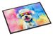 Bichon Frise Hippie Dawg Doormat Front Door Mat Indoor Outdoor Rugs For Entryway, Non Slip Washable Low Pile, 24H X 36W_maomaolike.com
