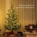 Artificial Prelit Christmas Tree, Sparse Realistic Cedar Tree With Dual Color LED Lights And Tips, Easy Assembly, Hinged Xmas Tree For Home Office Holiday_maomaolike.com