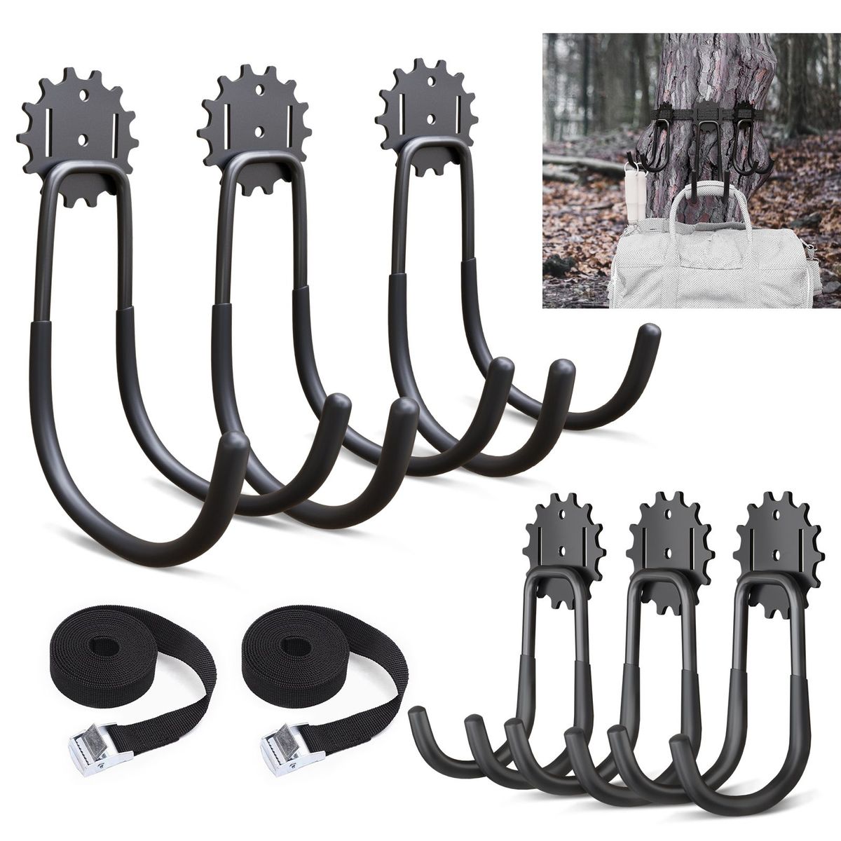 6-piece Garage Hook Heavy Duty, Utility Steel Garage Storage Hook, Wall-mounted Garage Hook And Organizer For Organizing Power Tools, Ladders, Bulk Items_maomaolike.com