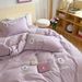 Wholesale INS Korean Style Purple Tulip Towel Pure Four-Piece Set Washed Cotton Embroidered Bedding_maomaolike.com