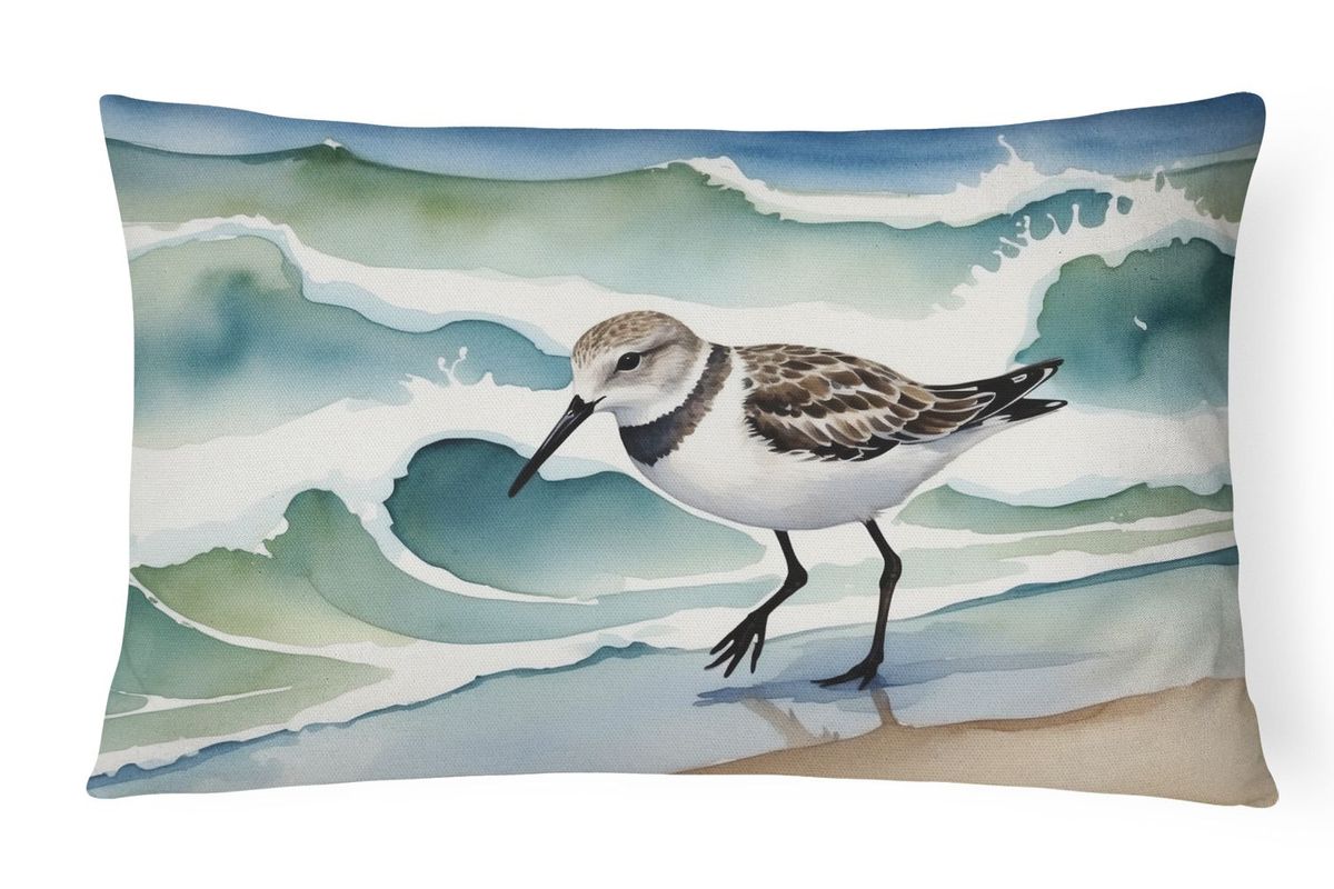 Birds, Birds, Birds Throw Pillow Throw Pillow For Indoor Couch Bed Outdoor Patio Washable, Sanderling 7525,12Hx16W_maomaolike.com