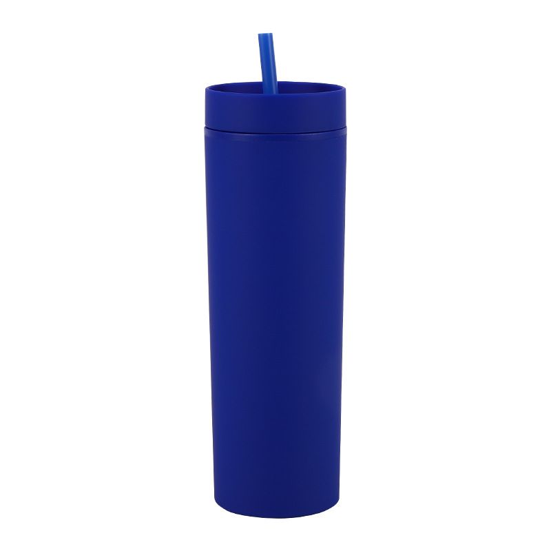 fashion 16oz plastic straw cup outdoor sports water bottle portable coffee cup for men and women straight cup_maomaolike.com