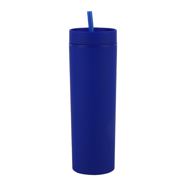fashion 16oz plastic straw cup outdoor sports water bottle portable coffee cup for men and women straight cup_maomaolike.com