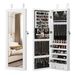 Lockable Wall Mount Mirrored Jewelry Cabinet With LED Lights_maomaolike.com