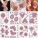 Zhengxiang Cross-Border European And American Brown-Red Lace Stickers Waterproof Indian Hanna Temporary Tattoos Tattoo Top-sale_maomaolike.com