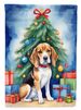 Beagle Christmas Reindeer House Flag Large Porch Sleeve Pole Decorative Outside Yard Banner Artwork Wall Hanging, Polyester, House Size, Multicolor_maomaolike.com