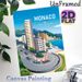 Monaco Grand Prix Painting Poster, Vibrant Flat-illustrated Coastal City & Formula Race Track Scene Poster, Stylish Wall Decor Ideal For Living Rooms_maomaolike.com