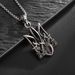Retro Neptune Poseidon Trident Necklace Ukraine National Emblem Pendant Men\\\\\\'s Fashion Cool Trendy Jewelry_maomaolike.com