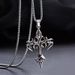 1PCS Retro Flame Cross Pendant Necklace Men's And Women's Long Chain Punk Gothic Fashion Accessories_maomaolike.com