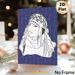 Stylized Boho Figure Painting Poster, Minimalist Line Art Portrait Poster, Artistic Design With Decorative Beaded Headwrap And Wavy Hair, Suitable For_maomaolike.com