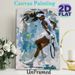 Tennis Themed Painting Poster, Bold Abstract Dynamic Female Tennis Player In Action Poster, Vibrant Sports-inspired Wall Art Ideal For Gym, Sports_maomaolike.com