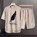 Men's Clothing 2024 Waffle Casual Summer Suit Men's Loose Teen Short sleeved T shirt Shorts Handsome Two piece Suit_maomaolike.com