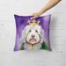 Old English Sheepdog King Of Mardi Gras Throw Pillow Machine Washable, Indoor Outdoor Decorative Pillow For Couch, Bed Or Patio, 18Hx18W_maomaolike.com