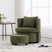Upholstered Barrel Accent Chair With Ottoman, Living Room Side Chair With Storage, Single Sofa Armchair_maomaolike.com