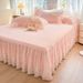 Princess Style Quilted 2025 New Model All-Season Universal Cotton Full Bedspread With Edge Bed Skirt Cover Three-Piece Set_maomaolike.com