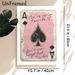 Ace Of Spades Themed Painting Poster, Vintage Distressed Pink Ace Of Spades With Heartfelt Quote Poster, Warm Sentimental Wall Decor Ideal For_maomaolike.com