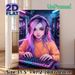 Anime Gamer Girl Painting Poster, Vibrant Neon-lit Anime Style Poster, Eye-catching Gaming-themed Decor Suitable For Gaming Room, Bedroom_maomaolike.com