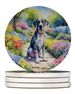 Great Dane Spring Path Large Sandstone Coasters Pack Of 4 Absorbent Round Coasters Decor Gifts For Men Or Women, 4 In, Multicolor_maomaolike.com