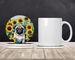 Pug In Sunflowers Large Sandstone Coasters Pack Of 4 Absorbent Round Coasters Decor Gifts For Men Or Women, 4 In, Multicolor_maomaolike.com