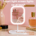 New LED Tray Style Square Round Makeup Rechargeable Fill Light Mirror Desktop Touch Three-Level Dimmable_maomaolike.com