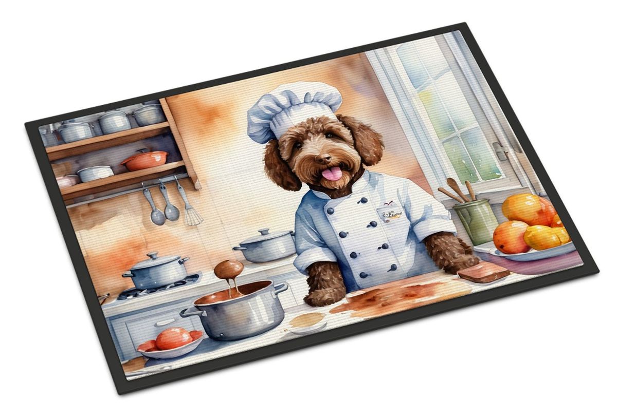 Labradoodle The Chef Doormat Front Door Mat Indoor Outdoor Rugs For Entryway, Non Slip Washable Low Pile, 24H X 36W_maomaolike.com