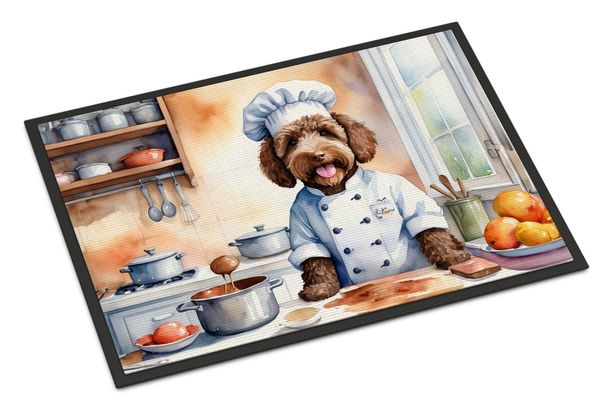 Labradoodle The Chef Doormat Front Door Mat Indoor Outdoor Rugs For Entryway, Non Slip Washable Low Pile, 24H X 36W_maomaolike.com