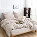 Polyester Cut Flower Vertical Stripe AB Version Quilt Cover Pillowcase Three Piece Set_maomaolike.com