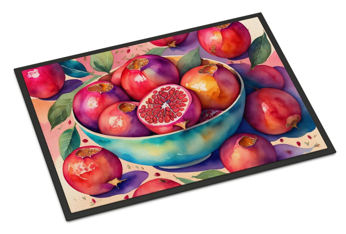 Colorful Pomegranates Doormat Front Door Mat Indoor Outdoor Rugs For Entryway, Non Slip Washable Low Pile, 24H X 36W_maomaolike.com