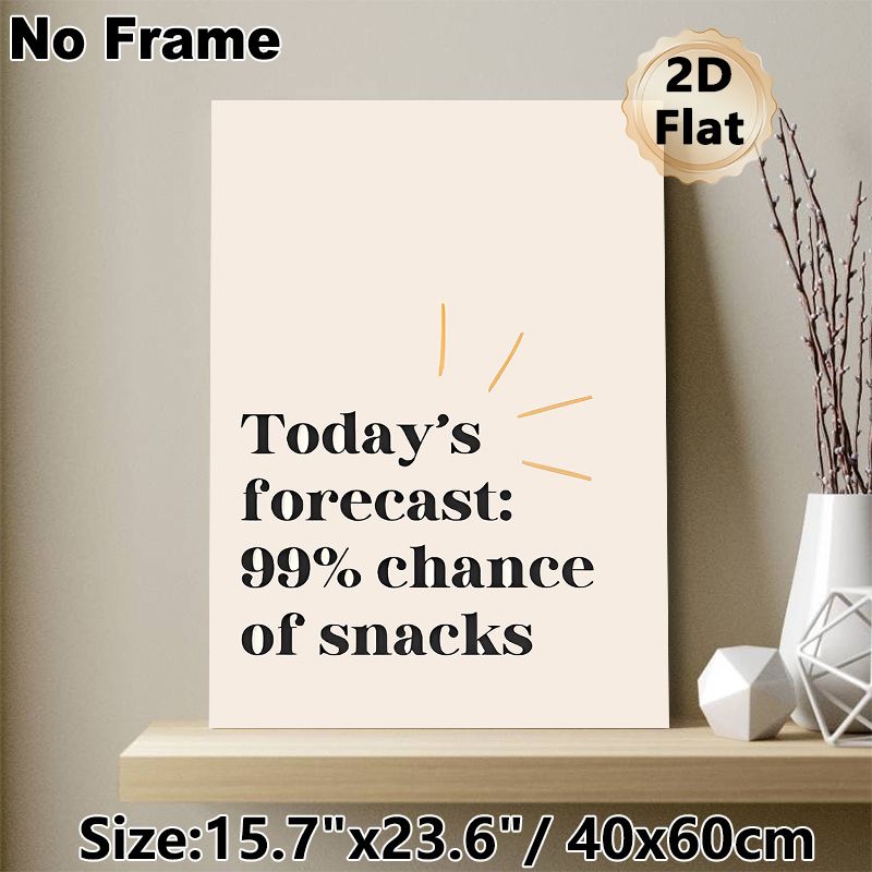 Snack Forecast Painting Poster, Minimalist Typographic Slogan Poster, Lighthearted Humorous Design Brings Playful Vibe, Ideal For Kitchen, Dining Room_maomaolike.com