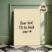 Bed Quote Painting Poster, Warm Handwritten Style Poster, "Dear Bed, I'll Be Back Soon" Text With Tiny Heart Accent, Cozy Decor Option For Bedroom_maomaolike.com