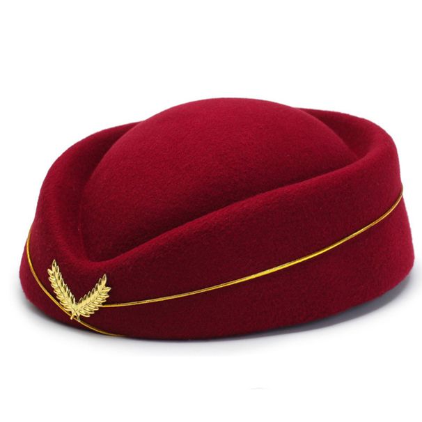 Hot Sale Women Air Cotton Flight Attendant Hat Stewardess Cap for Costume Cosplay Musical Performance_maomaolike.com
