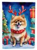 Pomeranian Christmas Reindeer Garden Flag Mailbox Flag Decorative Yard Flag Banner Outside Patio Artwork Yard Flower Beds, Garden Size, Multicolor_maomaolike.com