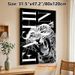 Leopard Themed Painting Poster, Monochrome Roaring Leopard With Artistic Typography Poster, Sleek Eye-catching Decor Ideal For Living Room, Office_maomaolike.com