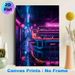 Cyberpunk Alley Bar Painting Poster, Vibrant Neon-lit Cyberpunk Rainy Alley Bar Scene Poster, Atmospheric Immersive Decor For Home Bar, Lounge, Game_maomaolike.com