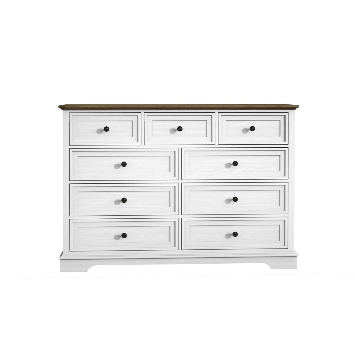 9 Drawer Dresser With Wooden Top, Tall Fabric Dresser & Chest Of Drawers For Bedroom Closet Living Room_maomaolike.com