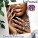 Glittery Glamour Painting Poster, Luxurious Sparkly Lips & Glitter Stiletto Nails With Diamond Jewelry Poster, Eye-catching Glamorous Decor Ideal For_maomaolike.com