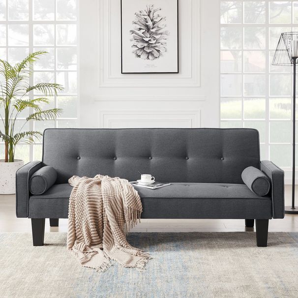 fabric Sofa, Medieval Love Seat Sofa Furniture, With Pillows, Living Room Button Tufted Sofa, Pull Point Design_maomaolike.com