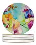 Orchids In Watercolor Large Sandstone Coasters Pack Of 4 Absorbent Round Coasters Decor Gifts For Men Or Women, 4 In, Multicolor_maomaolike.com