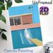 Poolside Modern Building Painting Poster, Minimalist Pastel-toned Pool Splash & Architecture Scene Poster, Calming Vacation-style Decor Ideal For_maomaolike.com