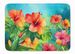 Hawaii Hawaiian Hibiscus In Watercolor Memory Foam Kitchen Mat Machine Washable Anti-Fatigue Mat Cushion Comfort Bath Mat Or Kitchen Rug_maomaolike.com