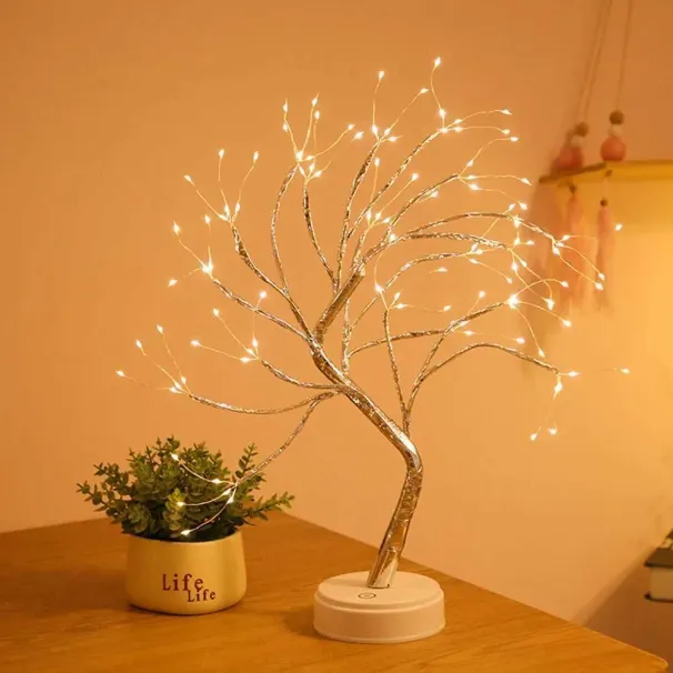 Bonsai Tree LED Night Light - Touch Switch, Copper Wire, Christmas Decor For Bedroom EU_maomaolike.com
