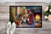 Australian Shepherd And Santa Claus Doormat Front Door Mat Indoor Outdoor Rugs For Entryway, Non Slip Washable Low Pile, 24H X 36W_maomaolike.com
