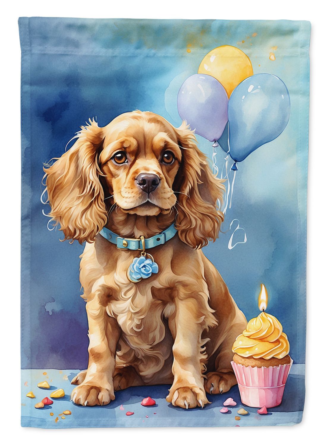 Cocker Spaniel Happy Birthday Garden Flag Mailbox Flag Decorative Yard Flag Banner Outside Patio Artwork Yard Flower Beds, Garden Size, Multicolor_maomaolike.com