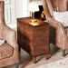 Wood Nightstand, Fully Assembled Narrow Side Table With 3 DrawersB_maomaolike.com