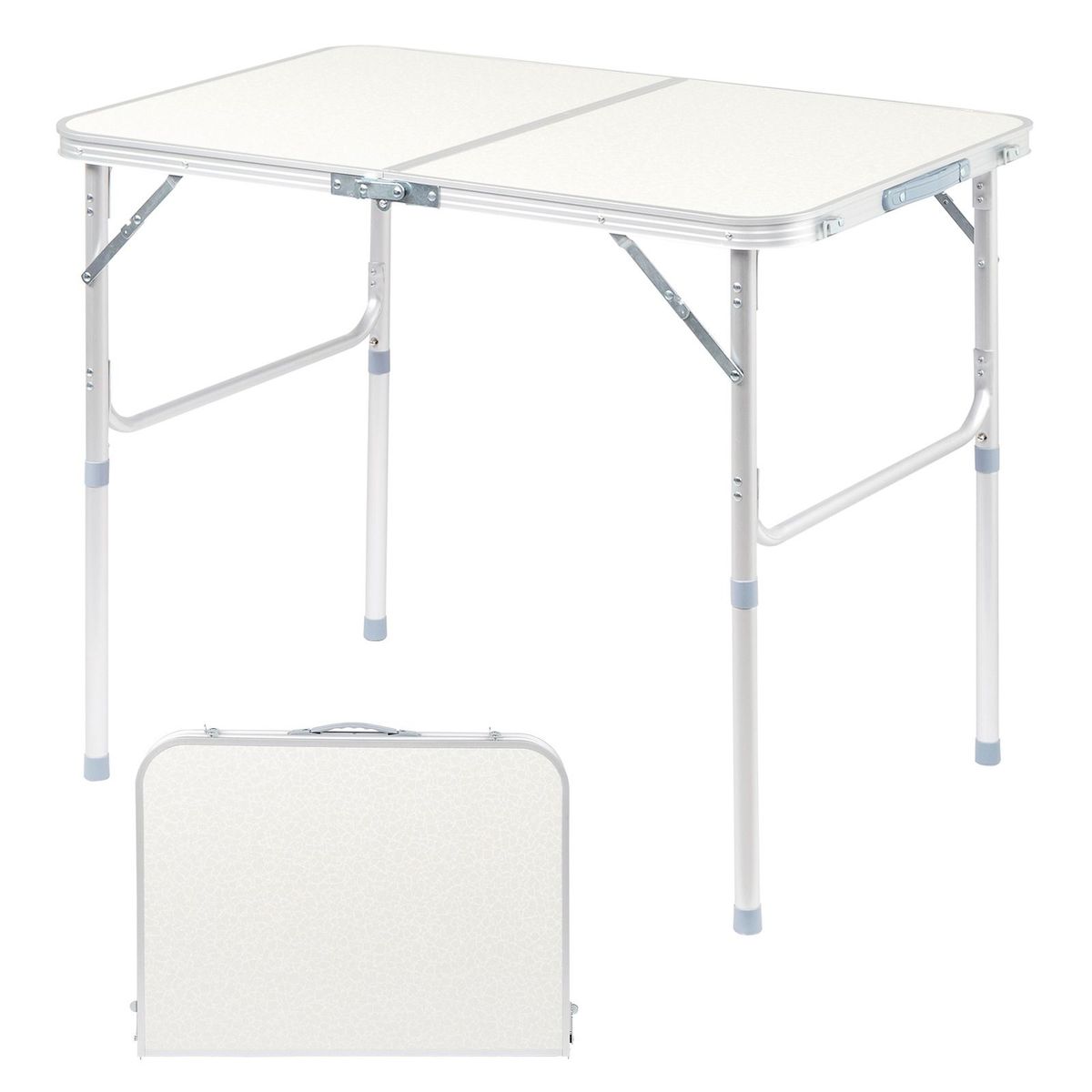 3FT/4FT/6FT Durable Plastic Folding Table W/Handles & Lock - Portable Indoor/Outdoor Picnic Dining Table For Camping, Parties, White_maomaolike.com