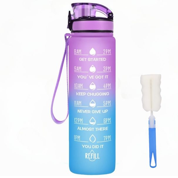 32 Oz Drinking Water Bottle Times To Drink And Straw, Motivational With Carrying Strap, Leakproof BPA & Toxic Free_maomaolike.com