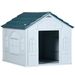 PawHut Plastic Dog House, Water Resistant Puppy Shelter Indoor Outdoor With Door, Easy To Assemble, For Medium And Small Dogs, Blue_maomaolike.com